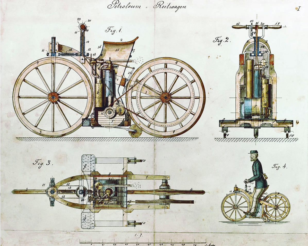 Esimene mootorratas 1885.a